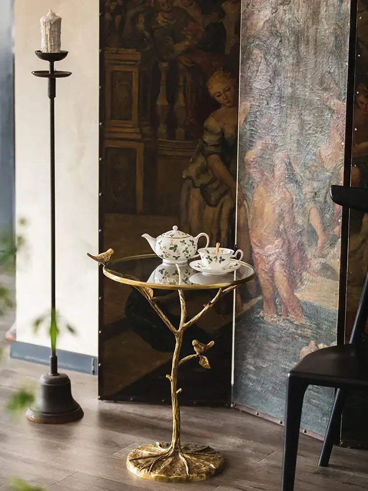 Brass Bird Tree Table