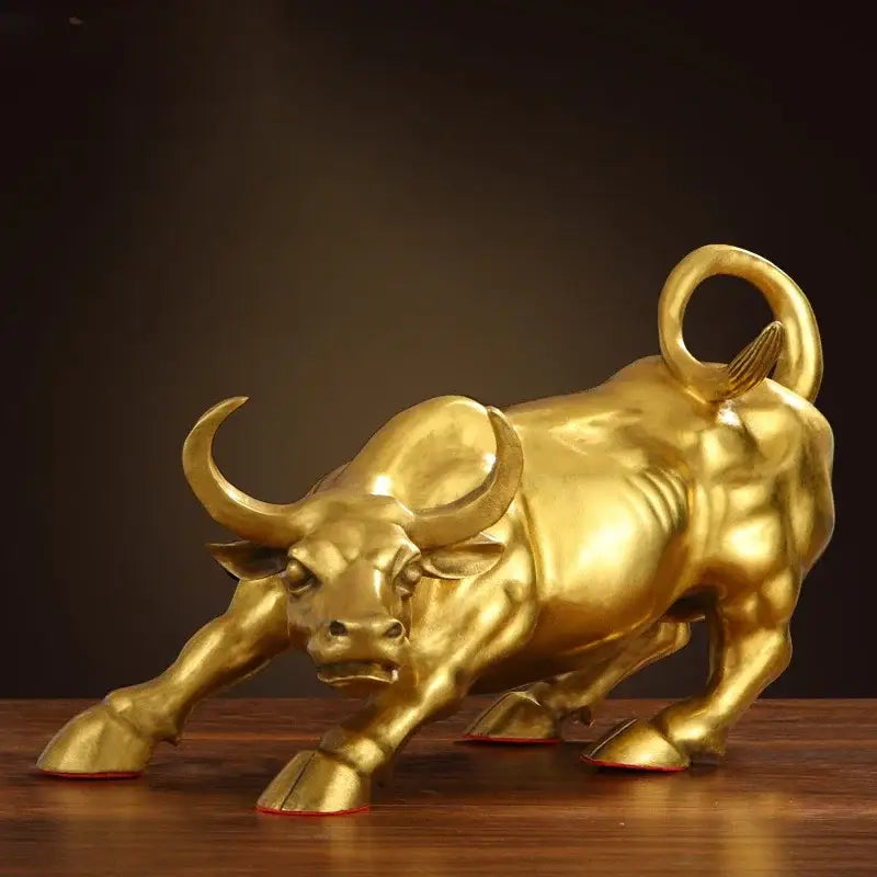 Brass Bull Figurine Sculpture