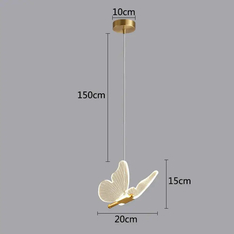 Gold Butterfly LED Chandelier French Gold Finish