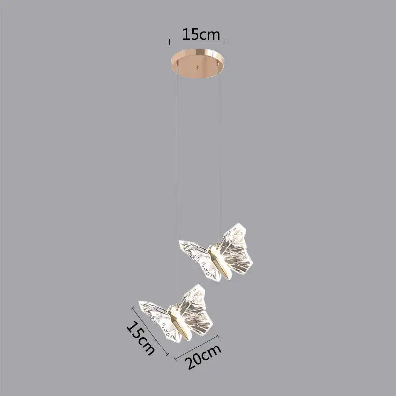 Gold Butterfly LED Chandelier French Gold Finish