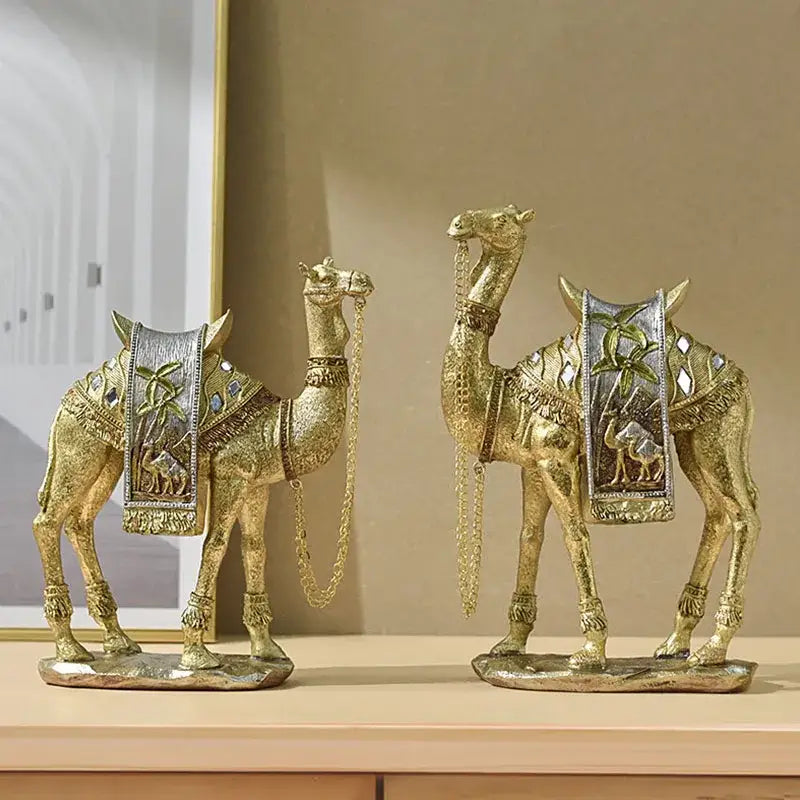 Camel Resin Sculpture Set