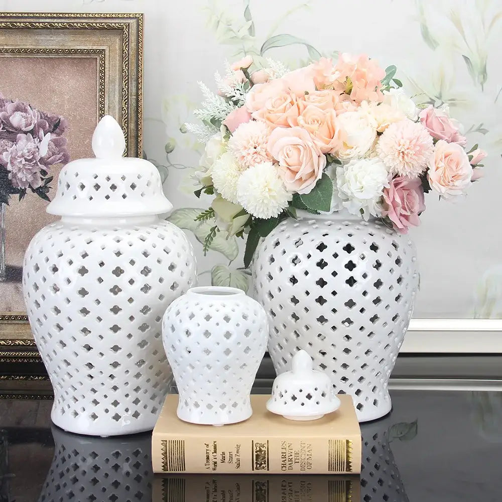 Gold Ceramic Ginger Jar