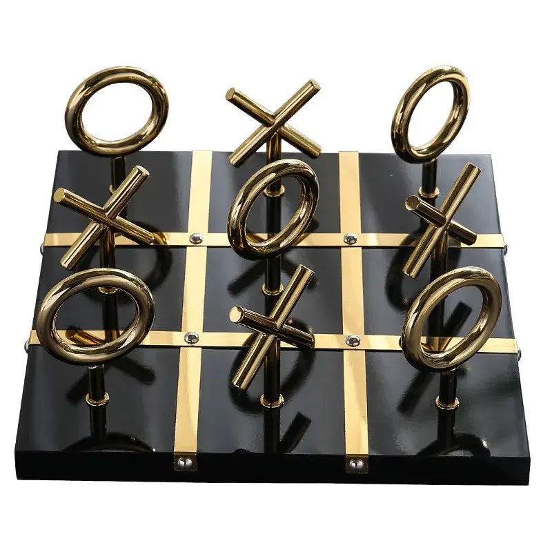 Gold Metal Tic-Tac-Toe Set