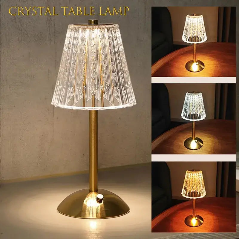 Golden Crystal Touch Lamp