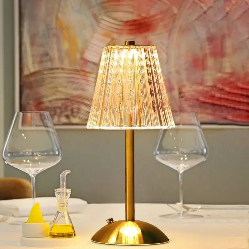 Golden Crystal Touch Lamp