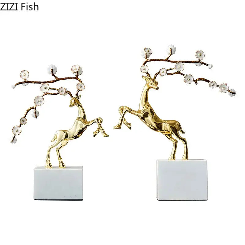 Metal Deer Antlers Sculpture