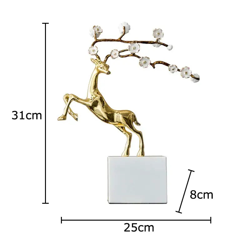 Metal Deer Antlers Sculpture