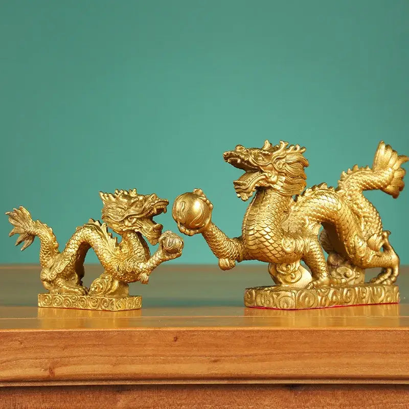 Copper Dragon Phoenix Ornaments