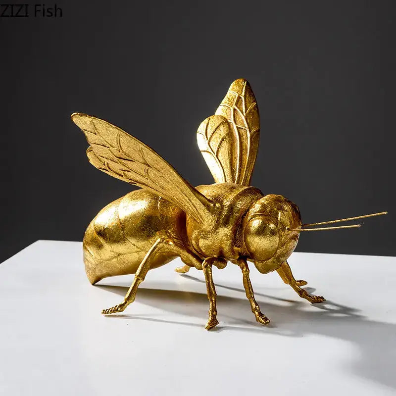 Golden Honeybee Metal Statue
