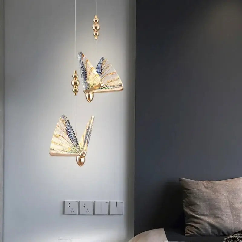 Golden Crystal Butterfly Pendant