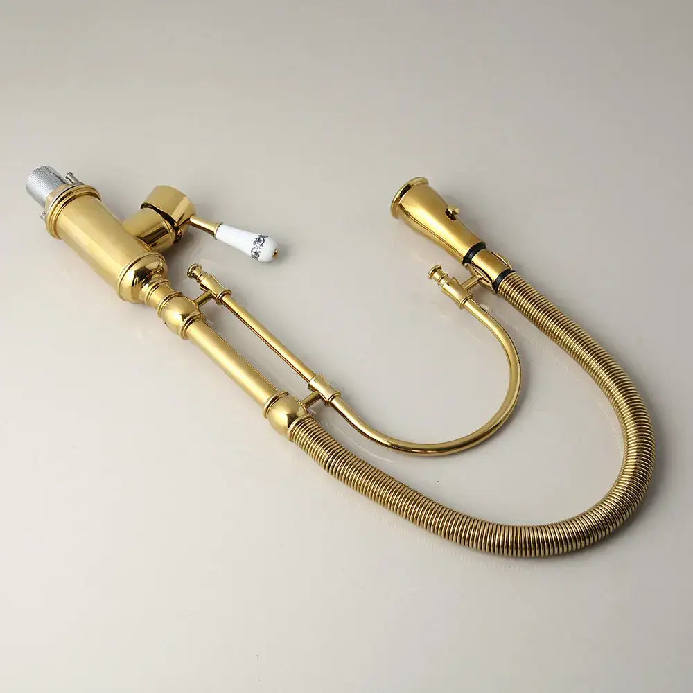 Golden Ceramic Kitchen Faucet