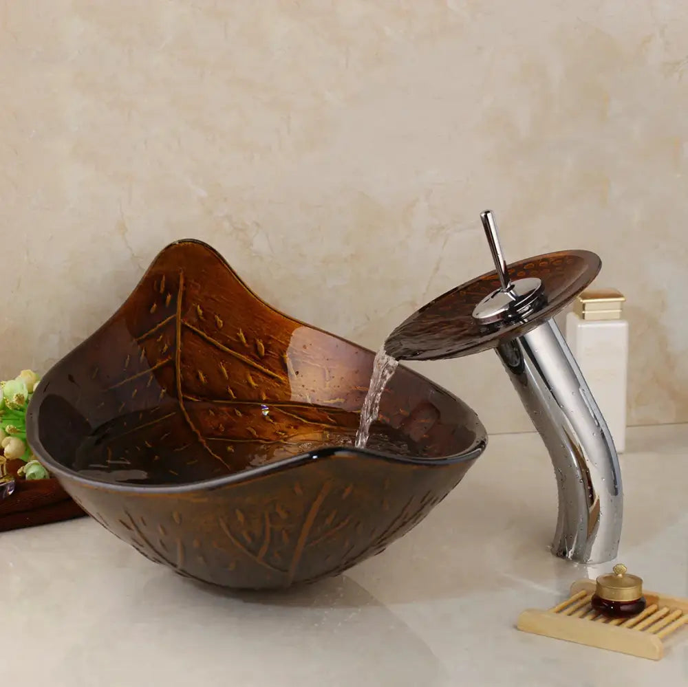Golden Leaf Vessel Sink
