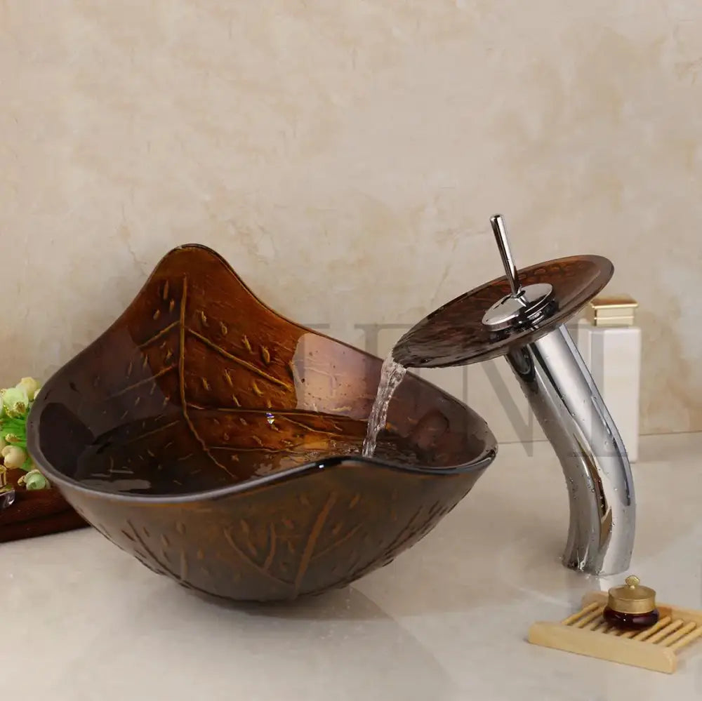Golden Leaf Vessel Sink