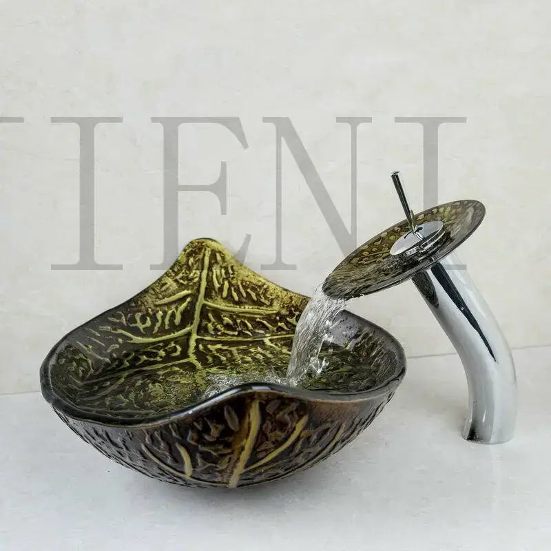 Golden Leaf Vessel Sink