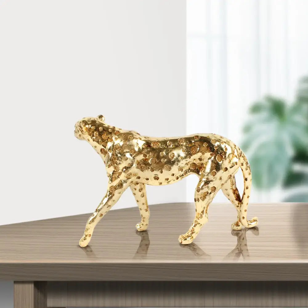 Gold Leopard Resin Sculpture