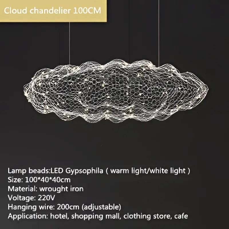 Gold Mesh Cloud Pendant Light