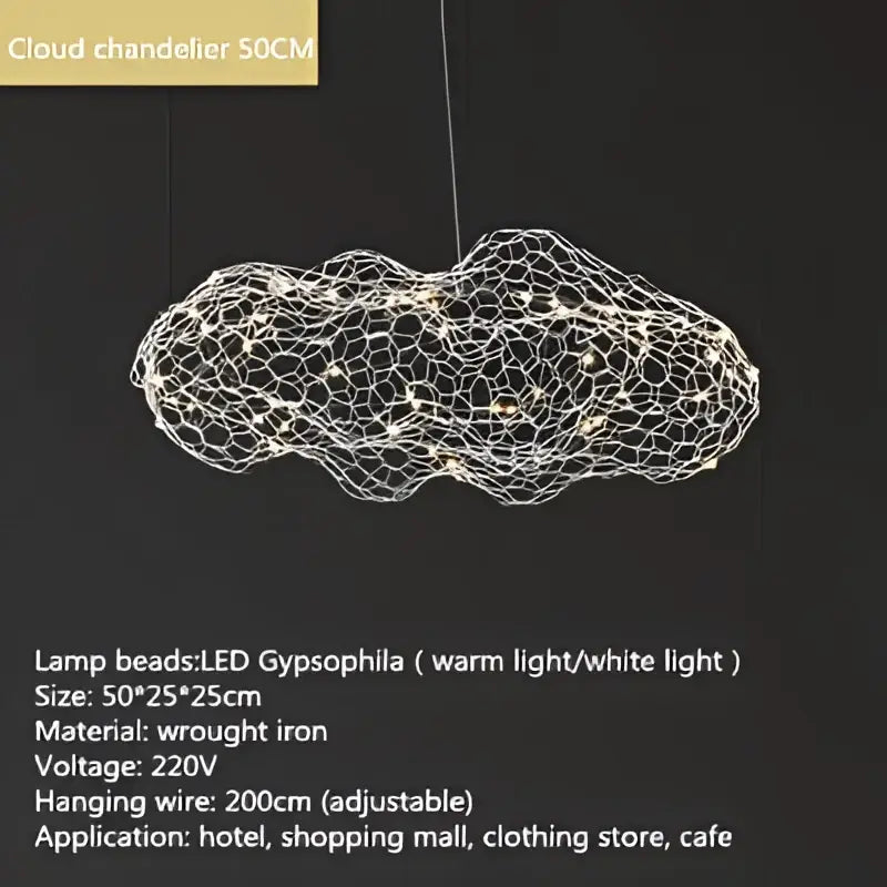 Gold Mesh Cloud Pendant Light