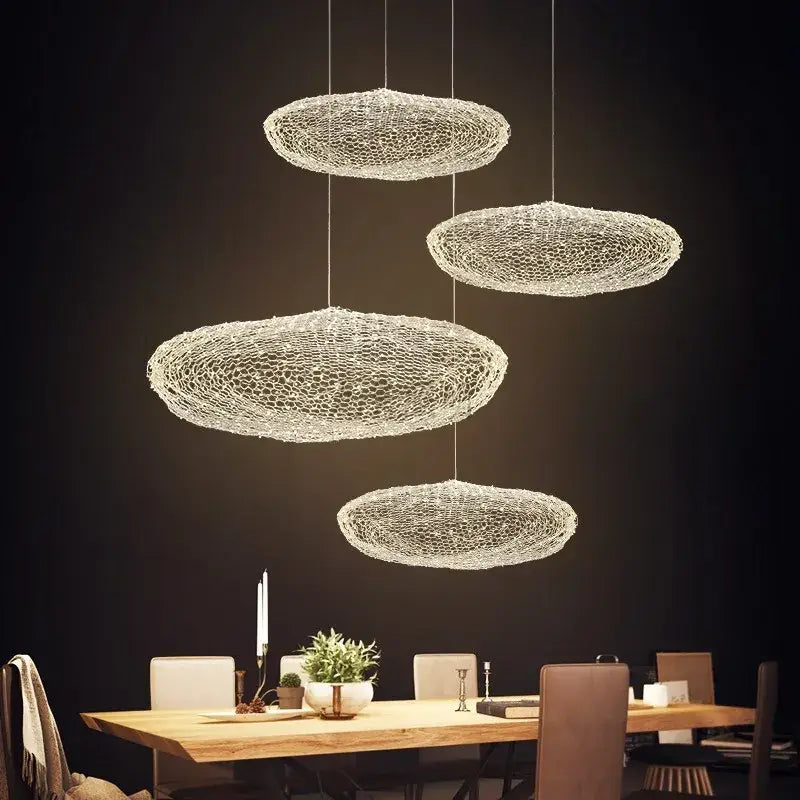 Gold Mesh Cloud Pendant Light
