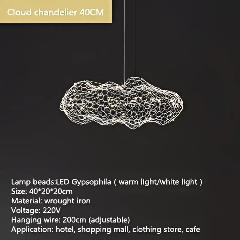 Gold Mesh Cloud Pendant Light