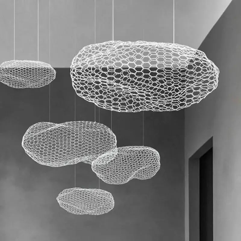 Gold Mesh Cloud Pendant Light