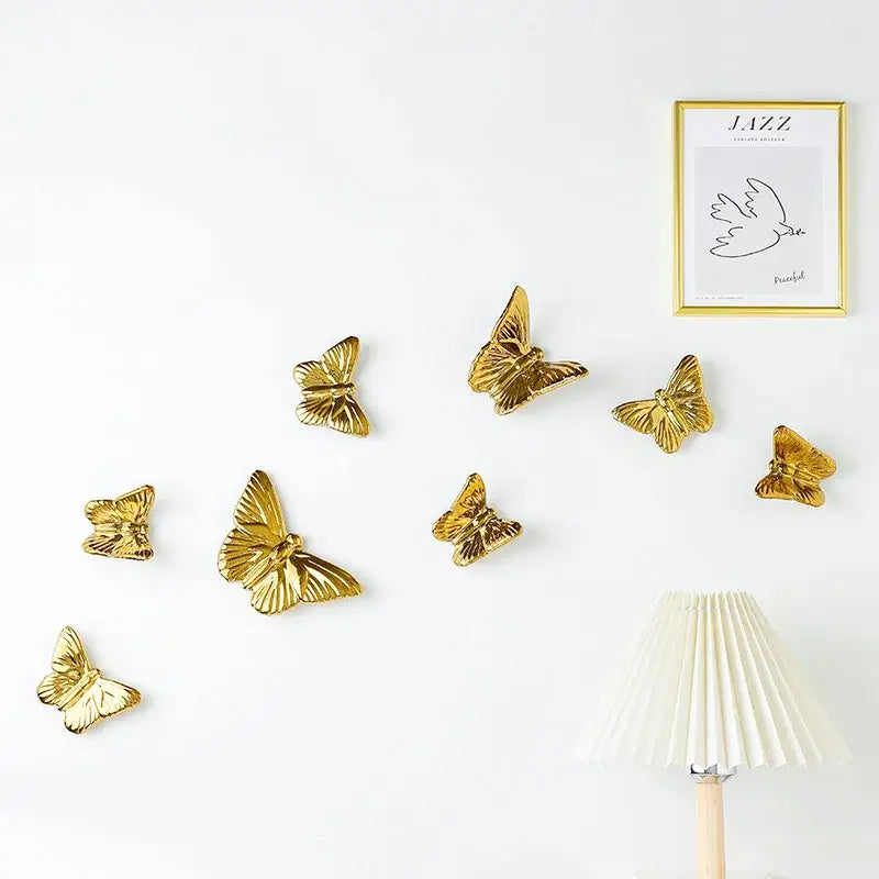 Golden Butterfly Wall Set