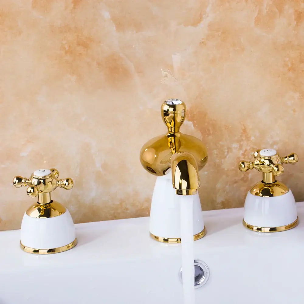 Gold Ceramic Faucet Set