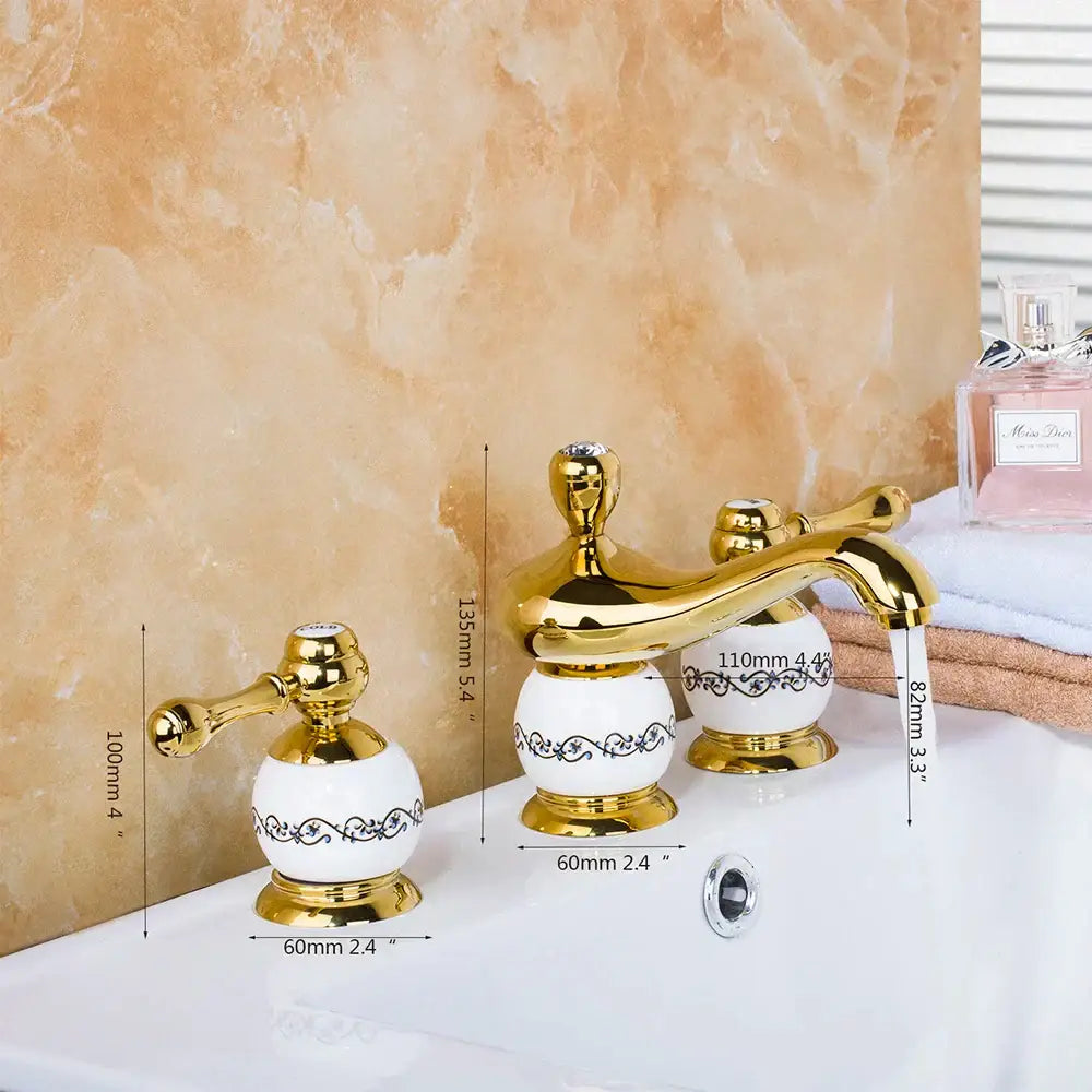 Gold Ceramic Faucet Set