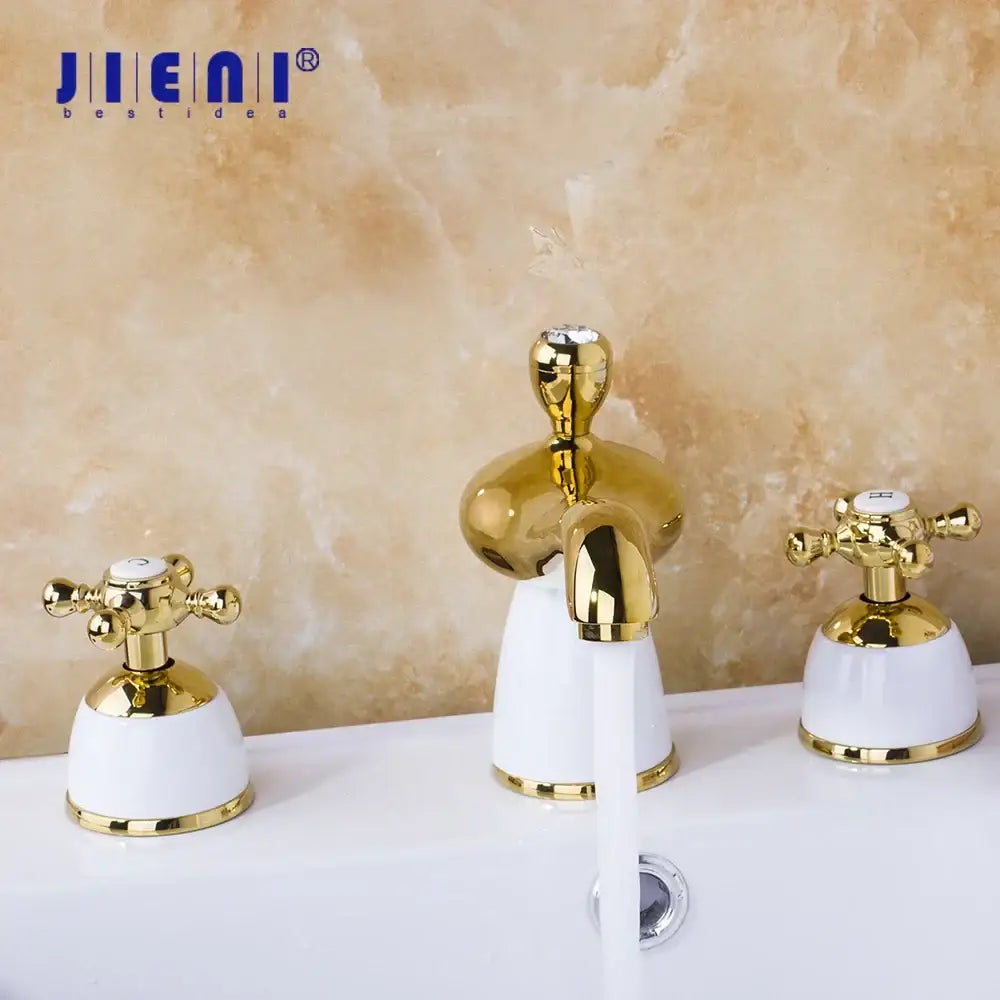 Gold Ceramic Faucet Set