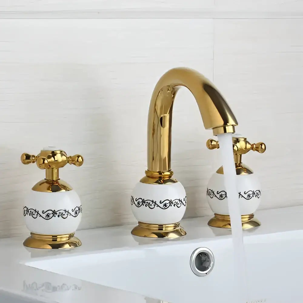 Gold Ceramic Faucet Set
