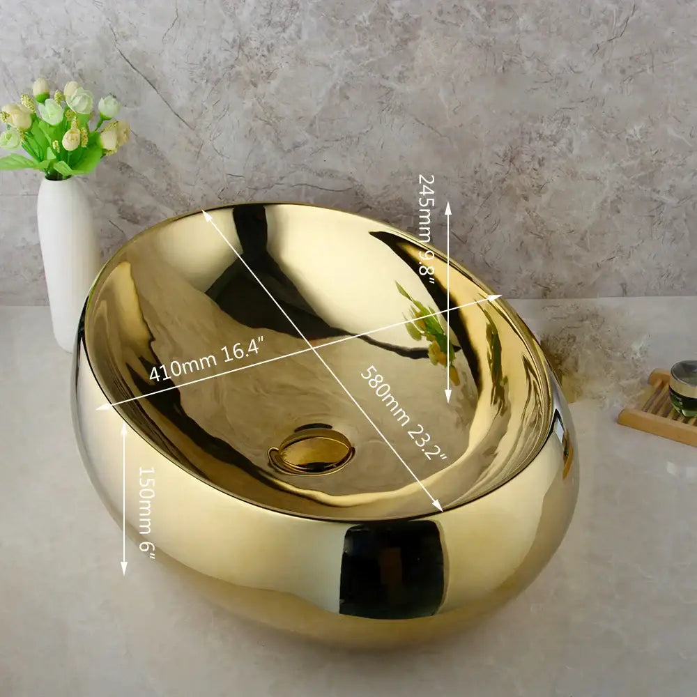 Gold Ceramic Basin Set