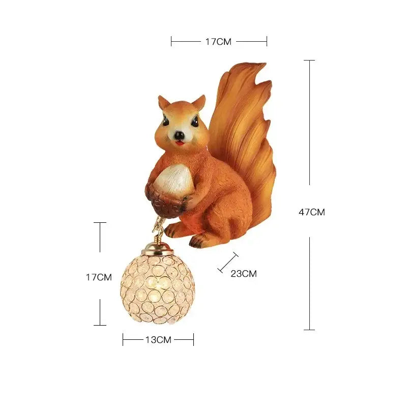Golden Squirrel Wall Lamp