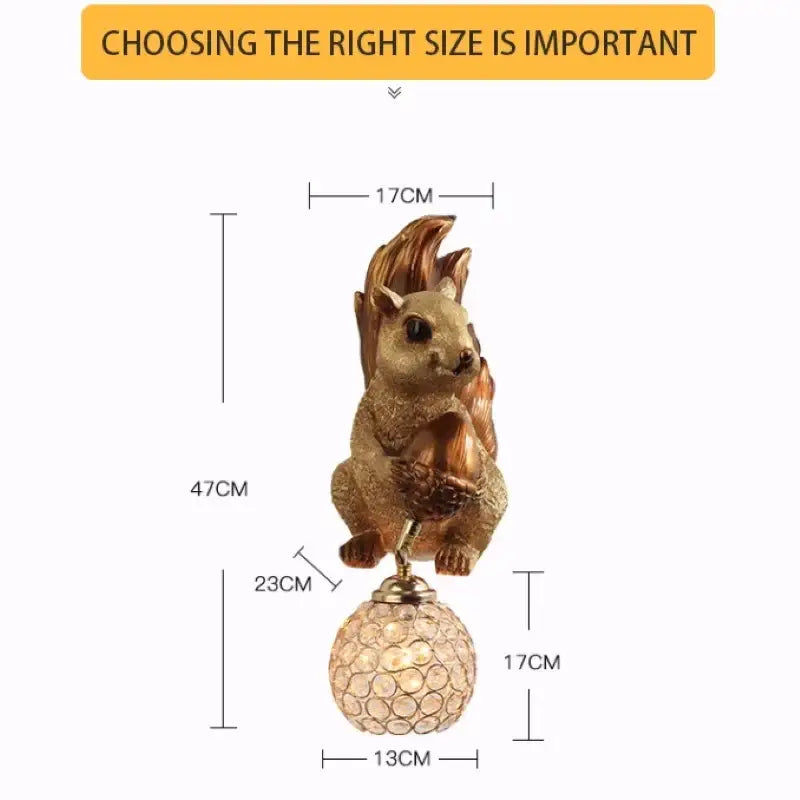 Golden Squirrel Wall Lamp