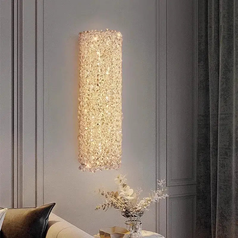 Golden Textured Glass Wall Lamp