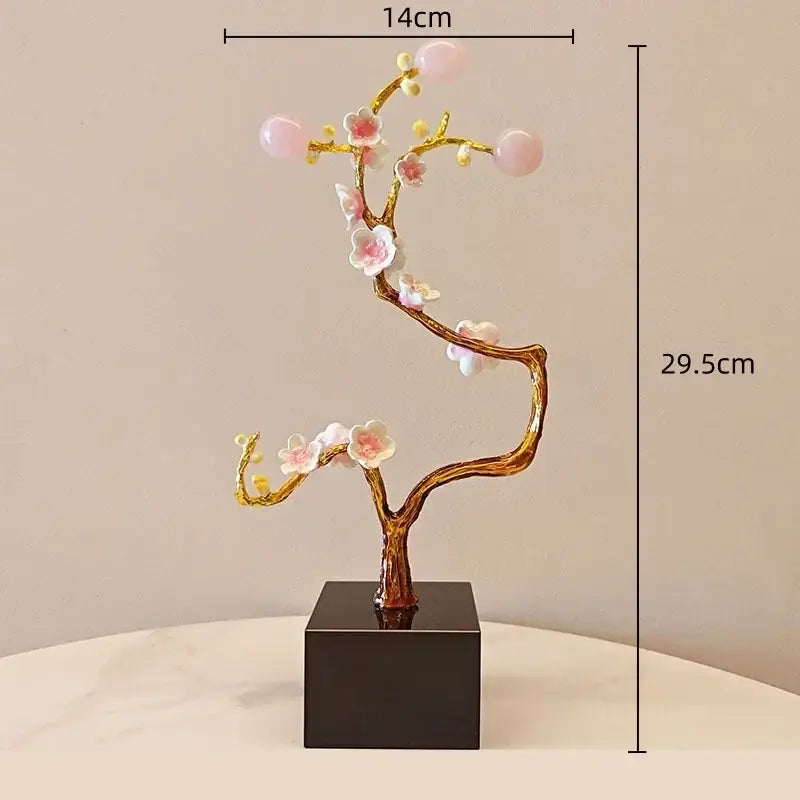Pink Metal Tree Figurine