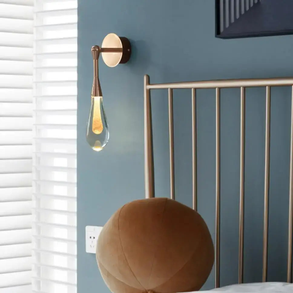 Gold Crystal Wall Sconce 34x10cm Rose Gold