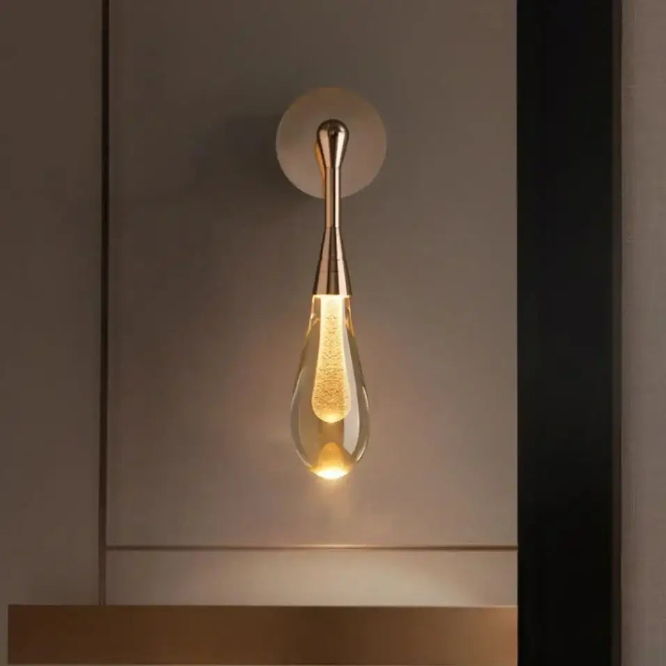 Gold Crystal Wall Sconce 34x10cm Rose Gold