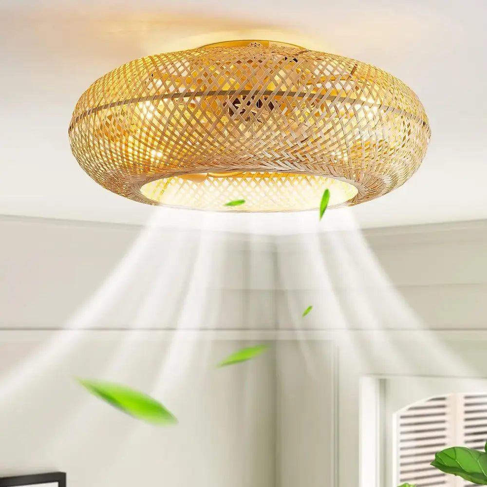 Bamboo Ceiling Fan Light