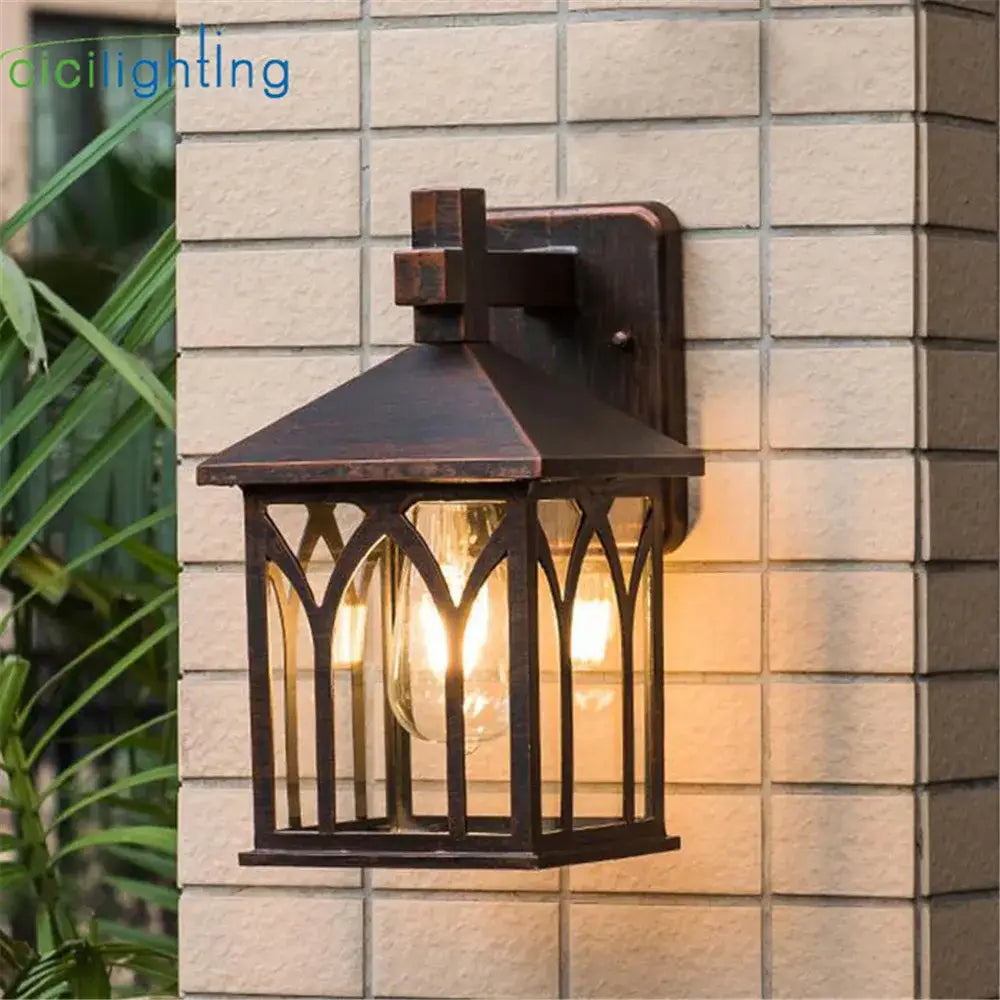 Bronze Arched Glass Lantern