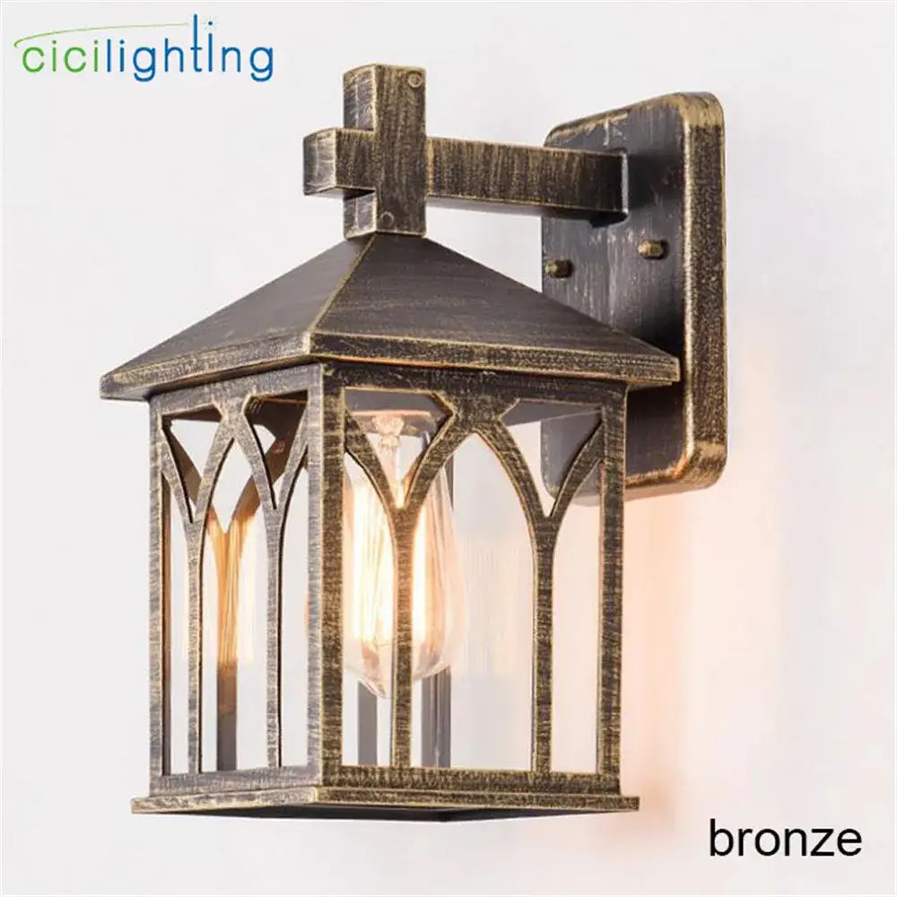 Bronze Arched Glass Lantern