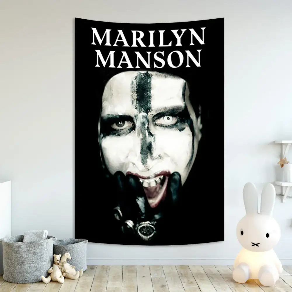 White Red Baphomet Tapestry