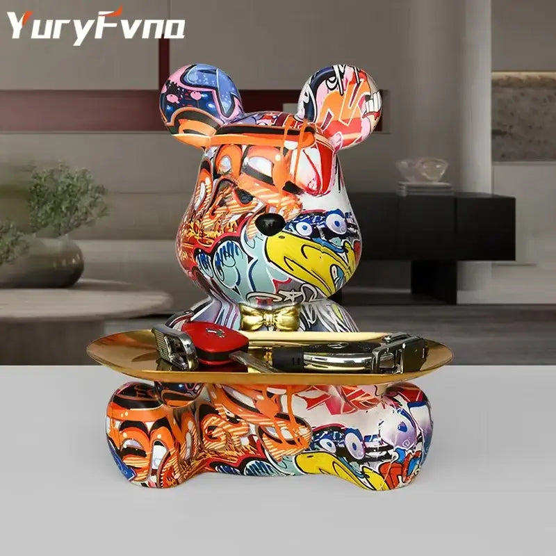 Resin Graffiti Bear Tray