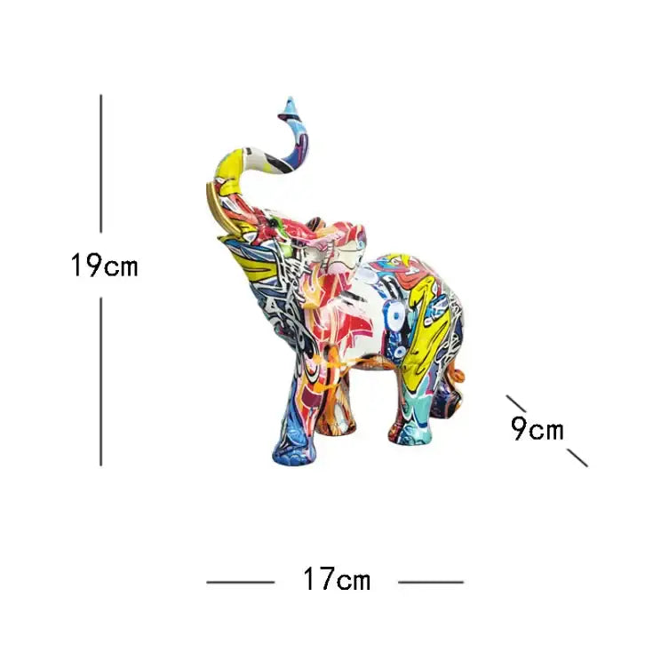 Graffiti Resin Elephant Sculpture