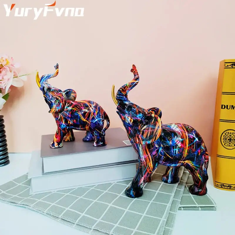 Graffiti Resin Elephant Sculpture