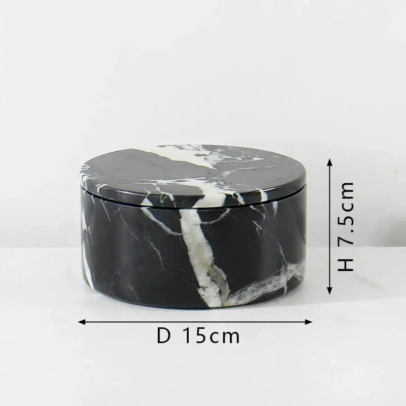 Black White Marble Jar