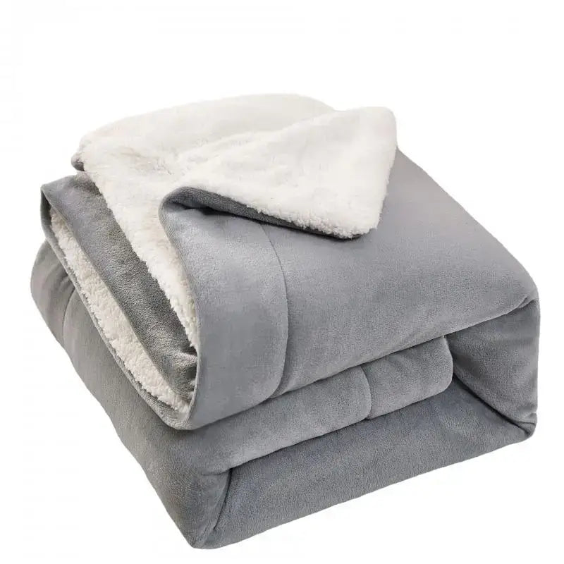 Gray Sherpa Twin Blanket