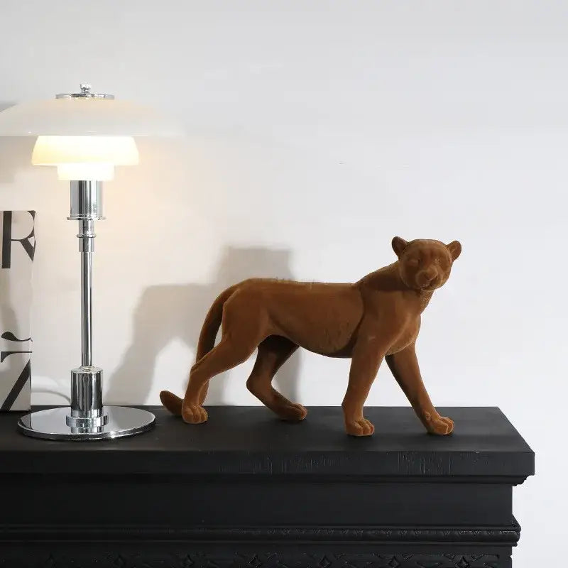 Gray Concrete Leopard Sculpture