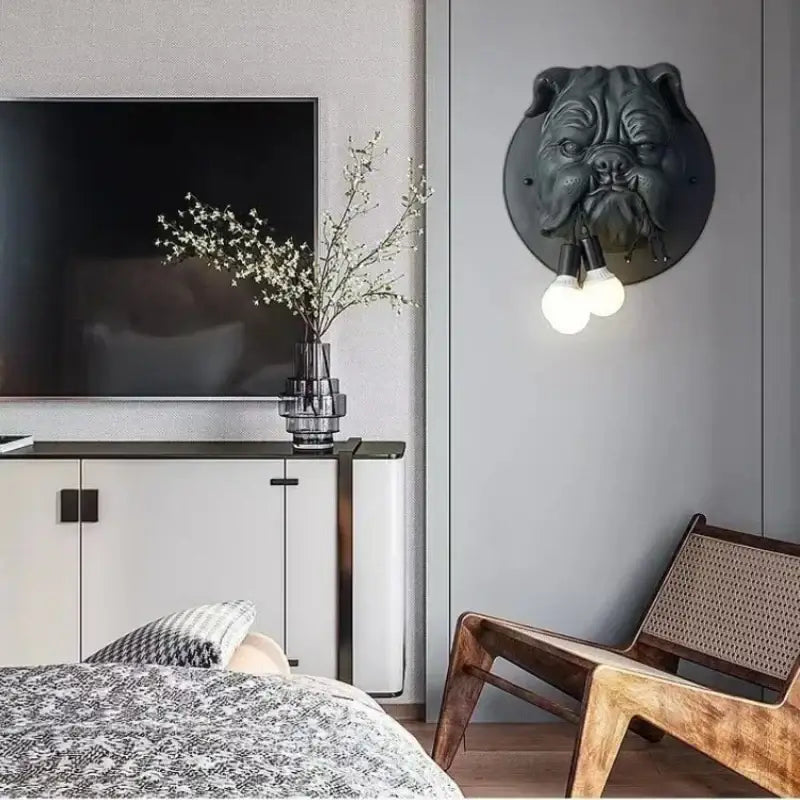 Gray Bulldog LED Wall Lamp