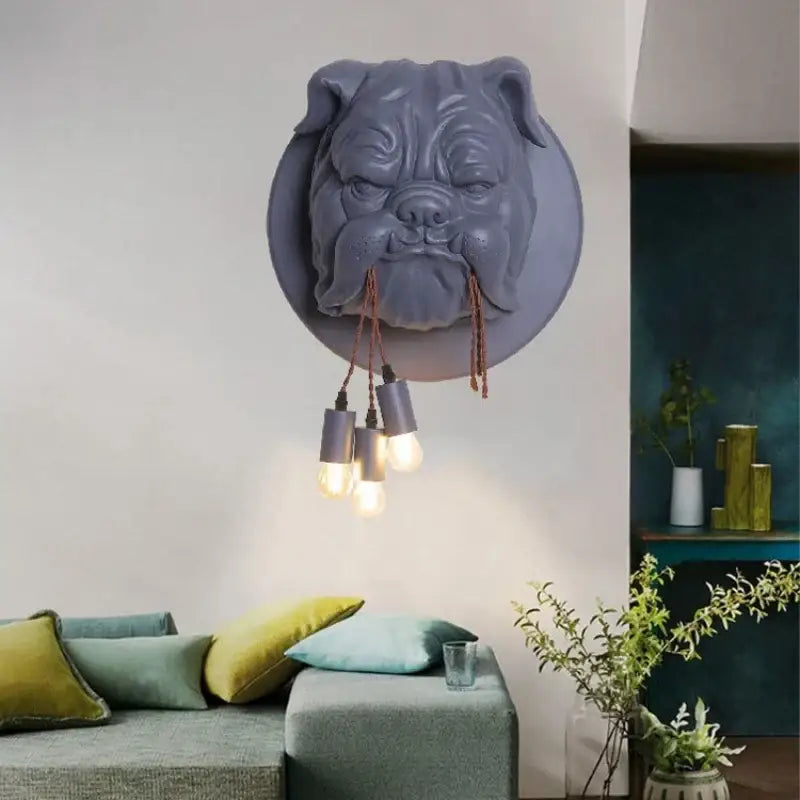 Gray Bulldog LED Wall Lamp