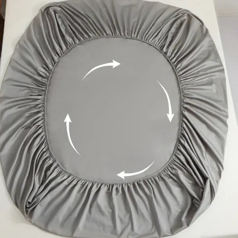 Gray Cotton Fitted Sheet Set