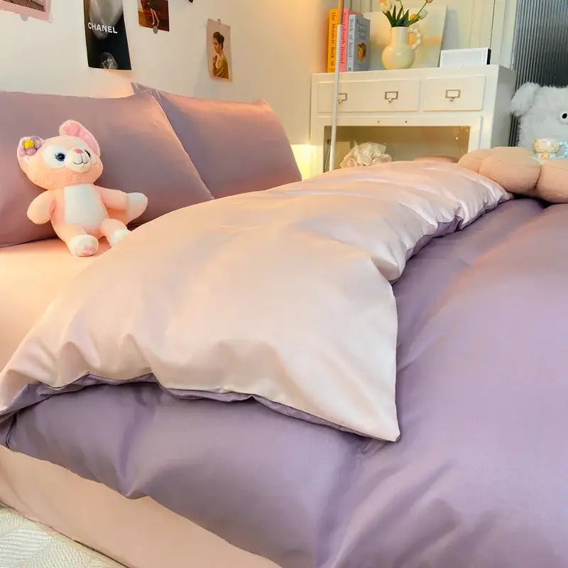 Gray Ice Silk Bedding Set